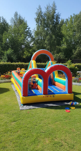 Inflable Doble Carrera con Arcos |para Fiestas y Convivios Infantiles - Be Party Guatemalanc